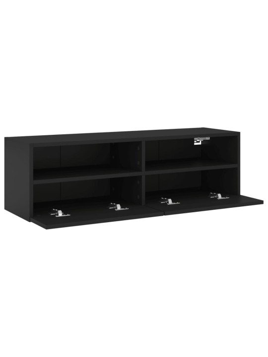 Nástěnná TV skříňka černá 100 x 30 x 30 cm kompozitní dřevo