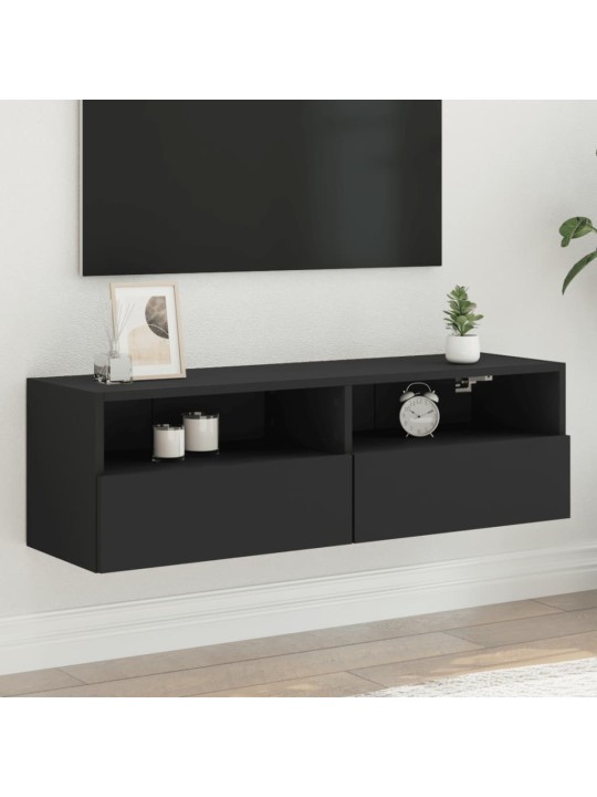 Nástěnná TV skříňka černá 100 x 30 x 30 cm kompozitní dřevo