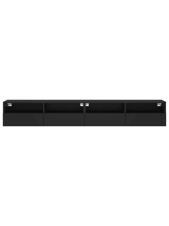 Nástěnné TV skříňky 2 ks černé 100x30x30 cm kompozitní dřevo