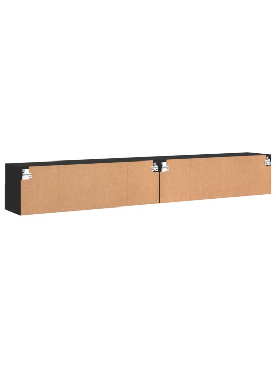 Nástěnné TV skříňky 2 ks černé 100x30x30 cm kompozitní dřevo