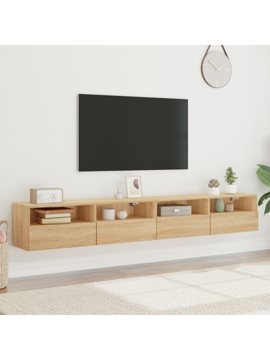 Nástěnné TV skříňky 2 ks dub sonoma 100 x 30 x 30 cm kompozit