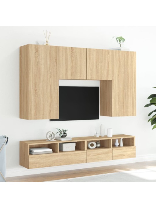 Nástěnné TV skříňky 2 ks dub sonoma 100 x 30 x 30 cm kompozit