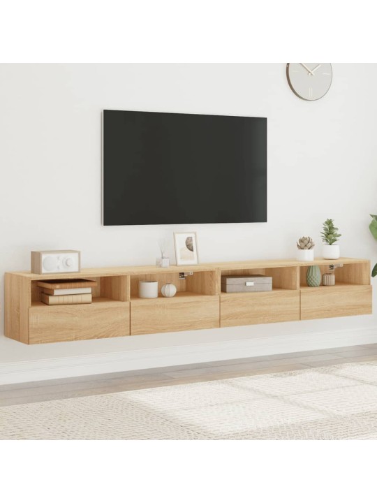 Nástěnné TV skříňky 2 ks dub sonoma 100 x 30 x 30 cm kompozit