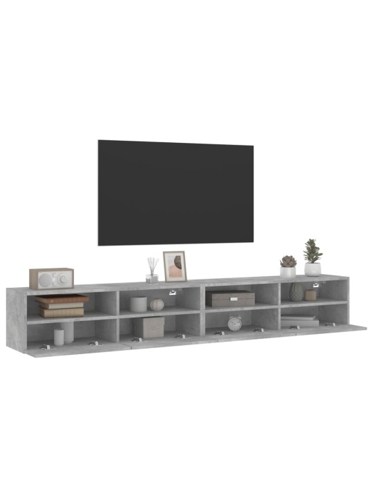 Nástěnné TV skříňky 2 ks betonově šedé 100x30x30 cm kompozit