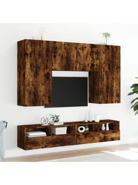 Nástěnná TV skříňka kouřový dub 100x30x30 cm kompozitní dřevo
