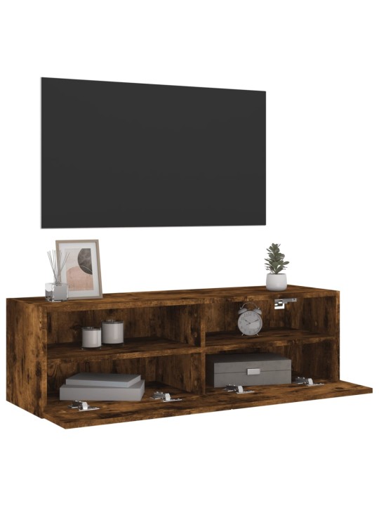 Nástěnná TV skříňka kouřový dub 100x30x30 cm kompozitní dřevo