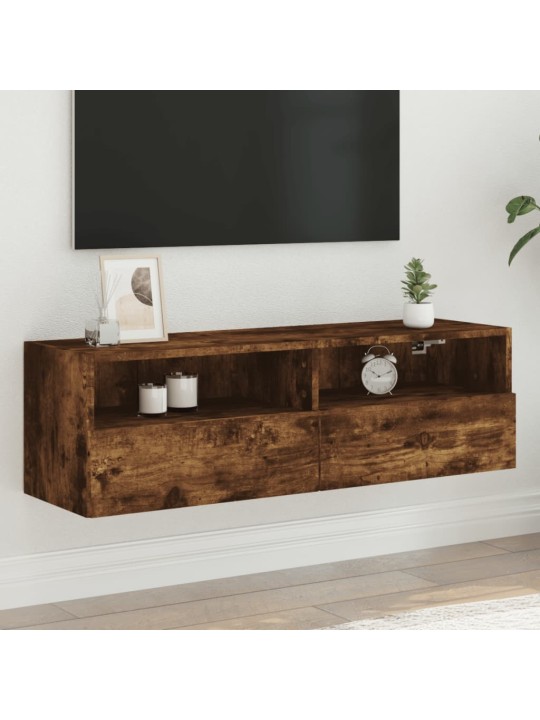 Nástěnná TV skříňka kouřový dub 100x30x30 cm kompozitní dřevo