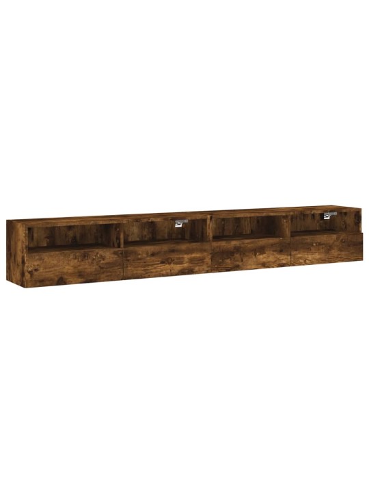 Nástěnné TV skříňky 2 ks kouřový dub 100 x 30 x 30 cm kompozit