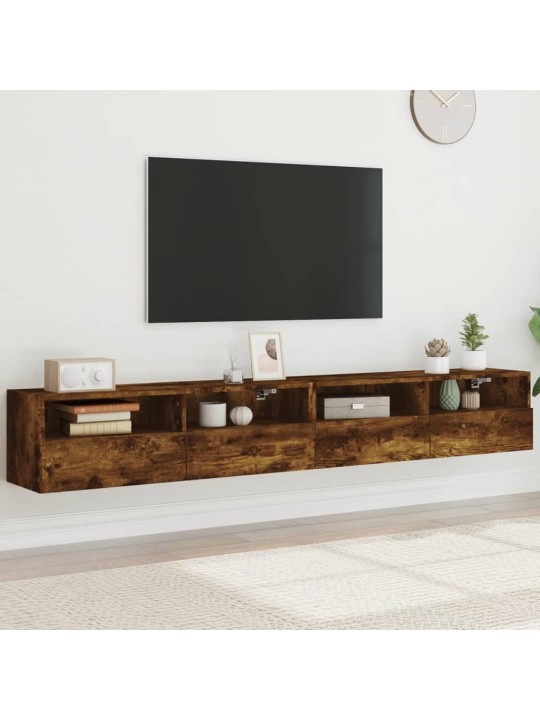 Nástěnné TV skříňky 2 ks kouřový dub 100 x 30 x 30 cm kompozit