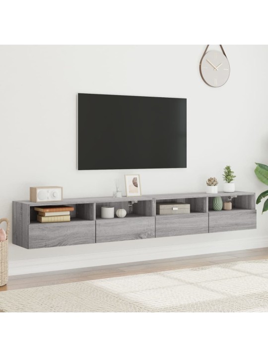 Nástěnné TV skříňky 2 ks šedé sonoma 100 x 30 x 30 cm kompozit