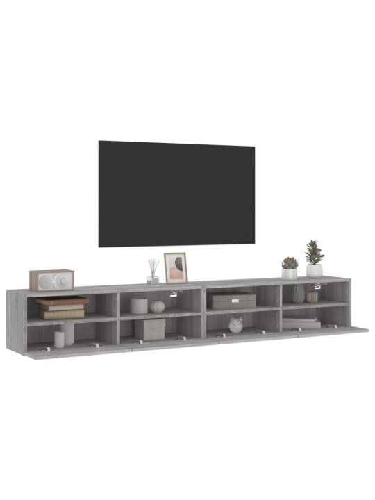 Nástěnné TV skříňky 2 ks šedé sonoma 100 x 30 x 30 cm kompozit