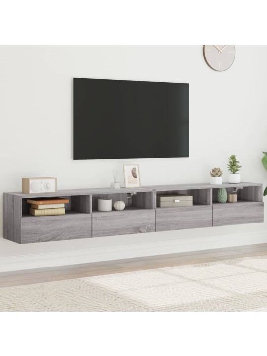 Nástěnné TV skříňky 2 ks šedé sonoma 100 x 30 x 30 cm kompozit