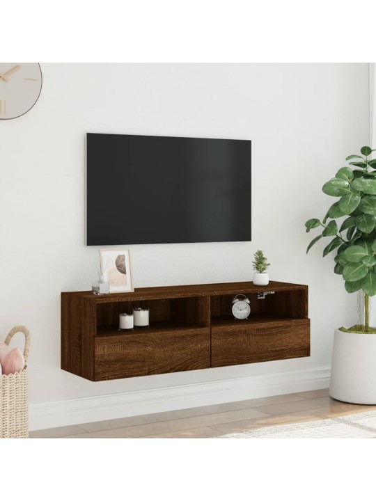 Nástěnná TV skříňka hnědý dub 100 x 30 x 30 cm kompozitní dřevo