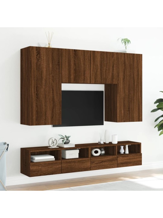 Nástěnná TV skříňka hnědý dub 100 x 30 x 30 cm kompozitní dřevo