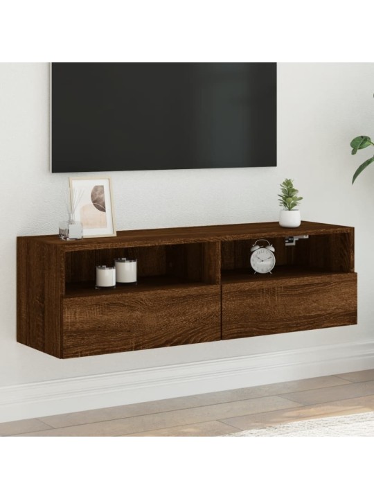 Nástěnná TV skříňka hnědý dub 100 x 30 x 30 cm kompozitní dřevo
