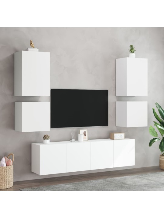 Nástěnné TV skříňky 2 ks bílé 40,5x30x40 cm kompozitní dřevo