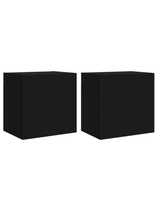 Nástěnné TV skříňky 2 ks černé 40,5x30x40 cm kompozitní dřevo