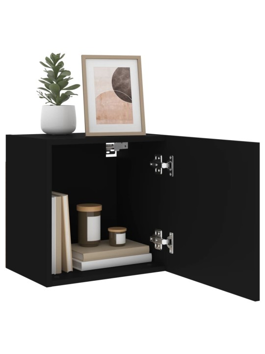 Nástěnné TV skříňky 2 ks černé 40,5x30x40 cm kompozitní dřevo