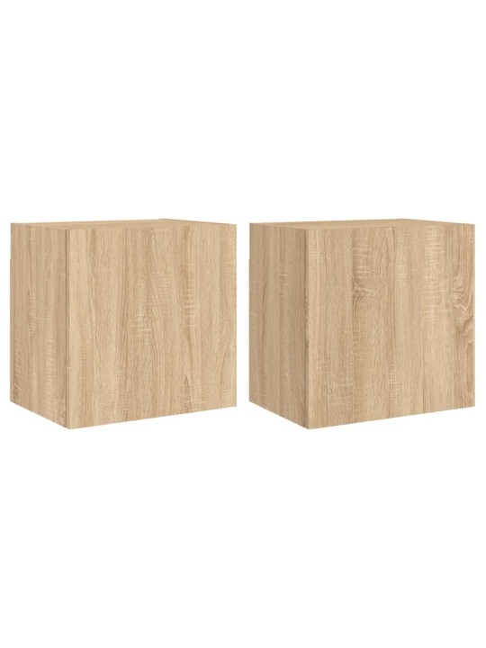 Nástěnné TV skříňky 2 ks dub sonoma 40,5x30x40 cm kompozit