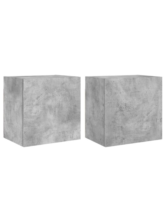 Nástěnné TV skříňky 2 ks betonově šedé 40,5x30x40 cm kompozit
