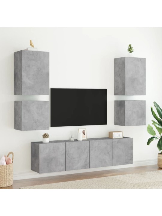 Nástěnné TV skříňky 2 ks betonově šedé 40,5x30x40 cm kompozit