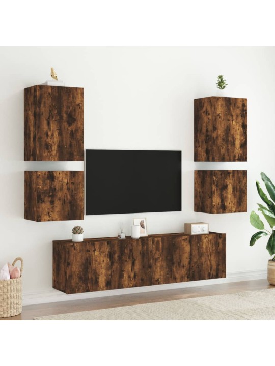 Nástěnná TV skříňka kouřový dub 40,5x30x40 cm kompozitní dřevo