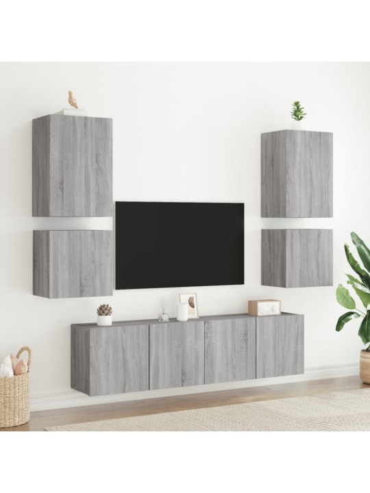 Nástěnná TV skříňka šedá sonoma 40,5x30x40 cm kompozitní dřevo