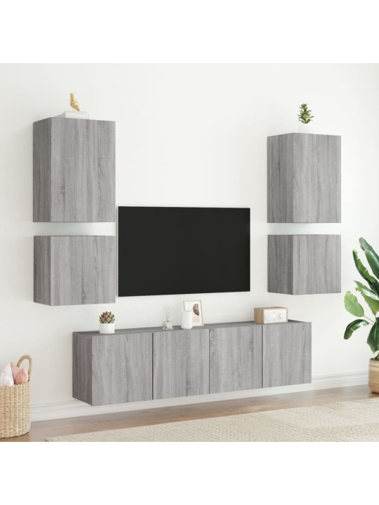 Nástěnné TV skříňky 2 ks šedé sonoma 40,5 x 30 x 40 cm kompozit