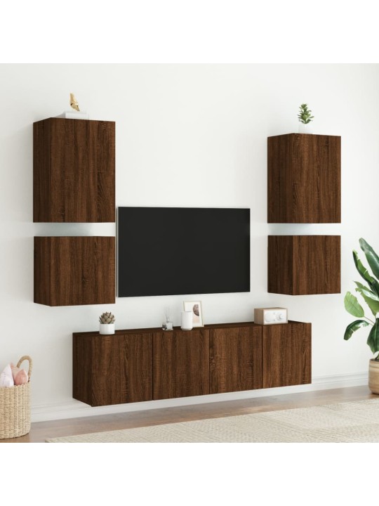Nástěnná TV skříňka hnědý dub 40,5x30x40 cm kompozitní dřevo