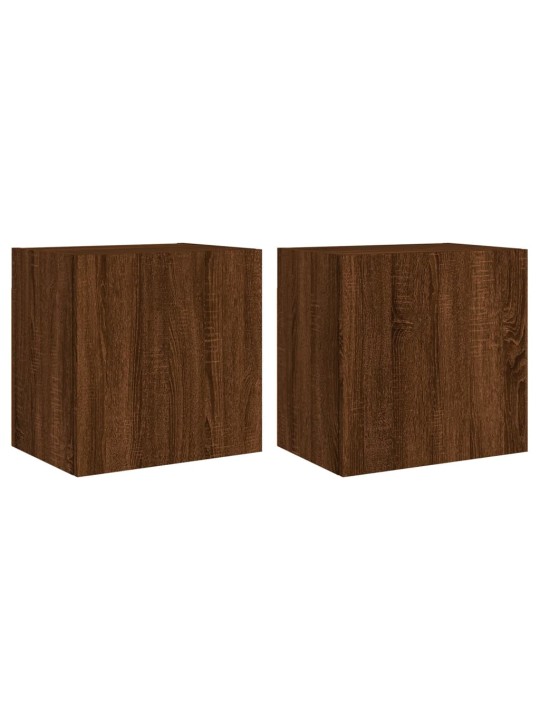 Nástěnné TV skříňky 2 ks hnědý dub 40,5 x 30 x 40 cm kompozit