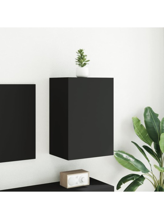 Nástěnná TV skříňka černá 40,5 x 30 x 60 cm kompozitní dřevo
