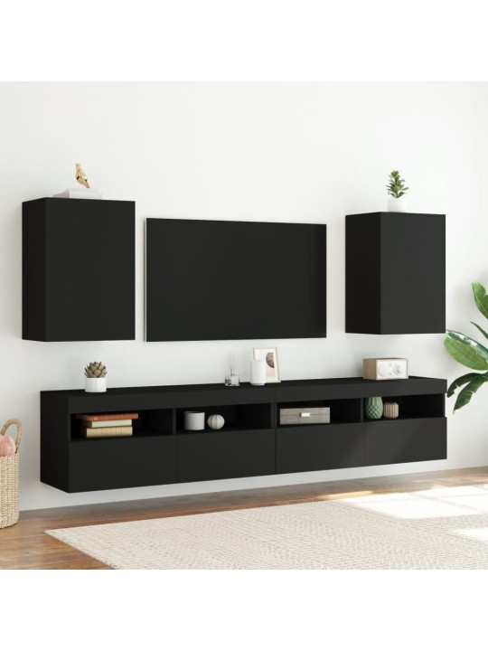 Nástěnná TV skříňka černá 40,5 x 30 x 60 cm kompozitní dřevo