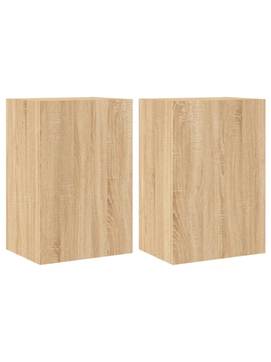 Nástěnné TV skříňky 2 ks dub sonoma 40,5x30x60 cm kompozit