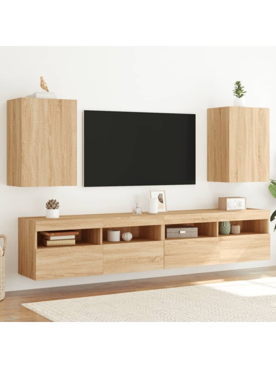 Nástěnné TV skříňky 2 ks dub sonoma 40,5x30x60 cm kompozit
