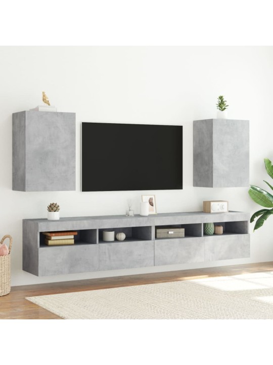 Nástěnné TV skříňky 2 ks betonově šedé 40,5x30x60 cm kompozit