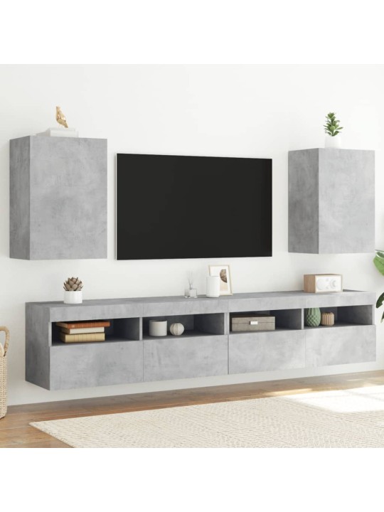 Nástěnné TV skříňky 2 ks betonově šedé 40,5x30x60 cm kompozit