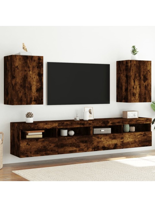 Nástěnné TV skříňky 2 ks kouřový dub 40,5 x 30 x 60 cm kompozit
