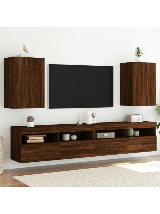 Nástěnné TV skříňky 2 ks hnědý dub 40,5 x 30 x 60 cm kompozit