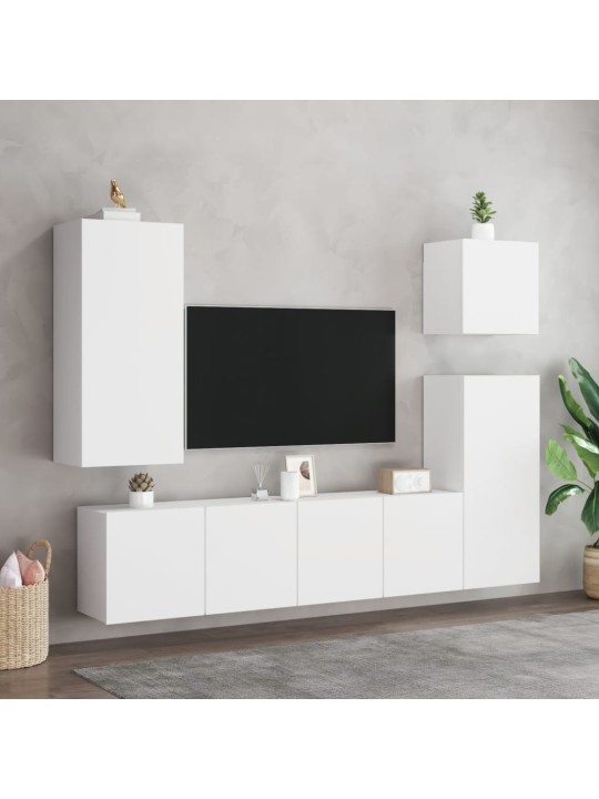 Nástěnná TV skříňka bílá 40,5 x 30 x 90 cm kompozitní dřevo