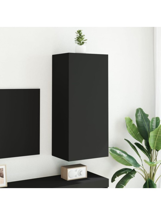 Nástěnná TV skříňka černá 40,5 x 30 x 90 cm kompozitní dřevo