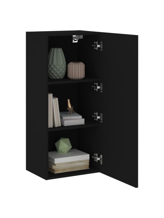 Nástěnná TV skříňka černá 40,5 x 30 x 90 cm kompozitní dřevo