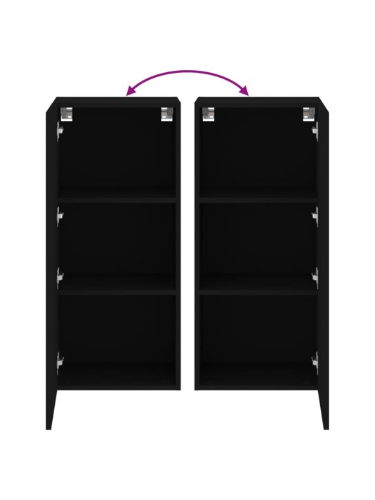 Nástěnná TV skříňka černá 40,5 x 30 x 90 cm kompozitní dřevo