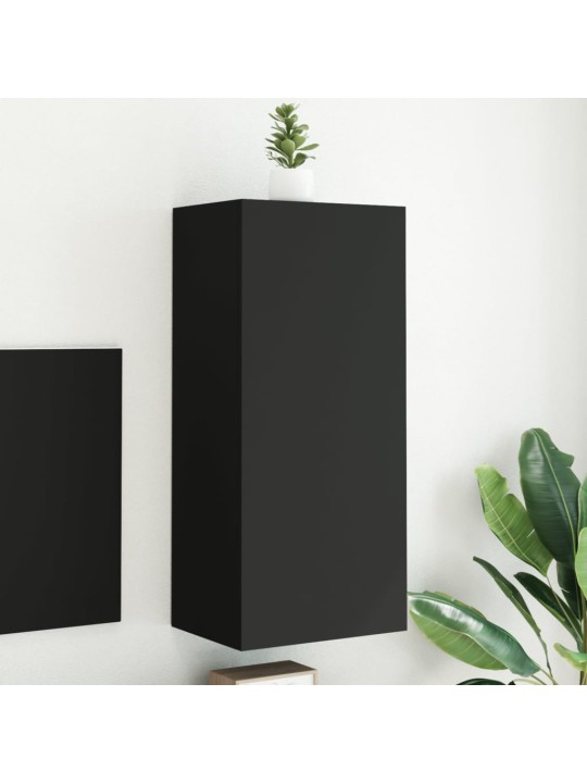 Nástěnná TV skříňka černá 40,5 x 30 x 90 cm kompozitní dřevo