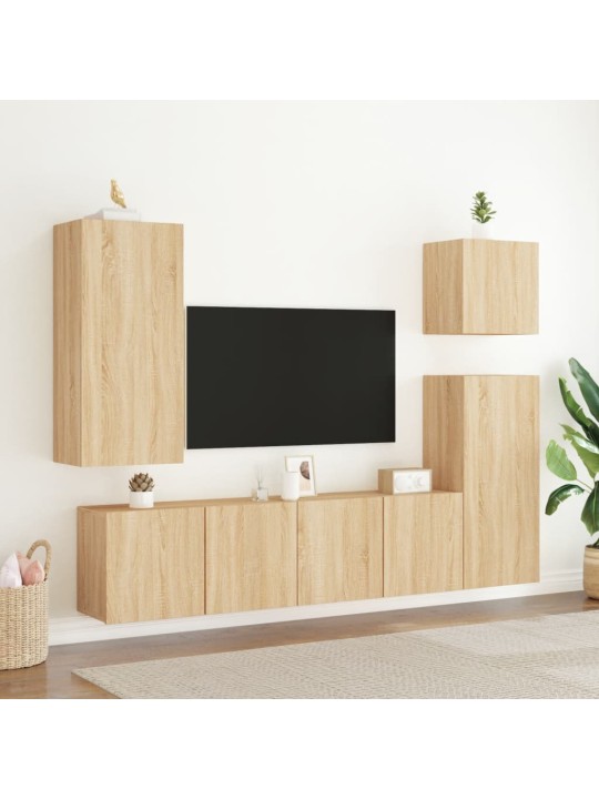 Nástěnná TV skříňka dub sonoma 40,5x30x90 cm kompozitní dřevo