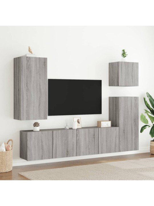 Nástěnná TV skříňka šedá sonoma 40,5x30x90 cm kompozitní dřevo