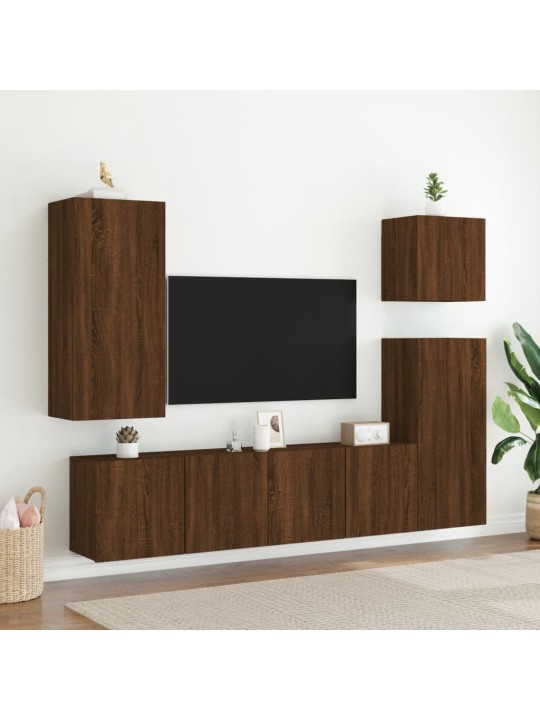 Nástěnná TV skříňka hnědý dub 40,5x30x90 cm kompozitní dřevo