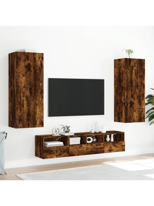 Nástěnná TV skříňka kouřový dub 40,5x30x102 cm kompozitní dřevo