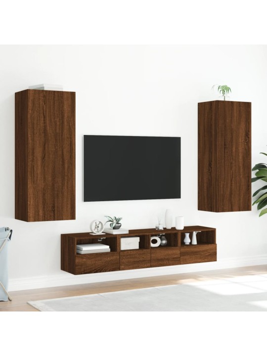 Nástěnná TV skříňka hnědý dub 40,5x30x102 cm kompozitní dřevo