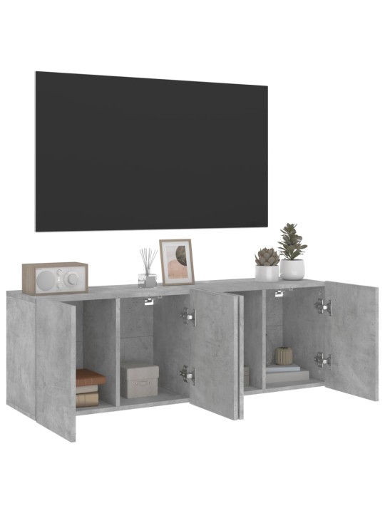 TV skříňky nástěnné 2 ks betonově šedé 60 x 30 x 41 cm