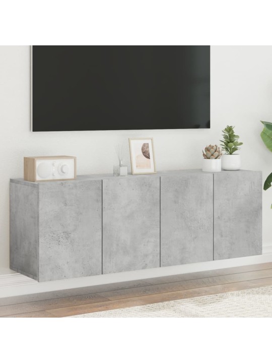 TV skříňky nástěnné 2 ks betonově šedé 60 x 30 x 41 cm